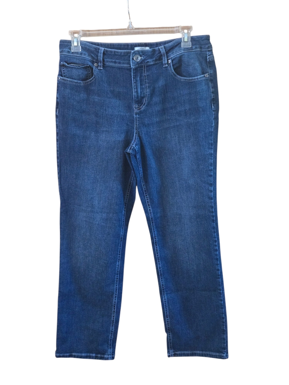 M Jeans by Maurices Womens 16 Short Dark Wash MidRise Straight Leg Stretch Jeans